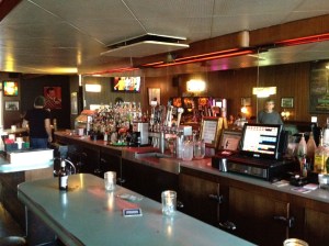 Billy Jo - the bartender behind the long bar