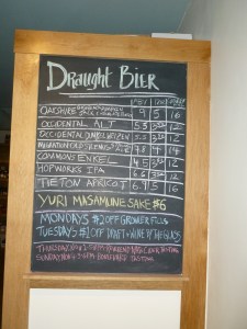 Rotating tap selection on "The Bier Board."