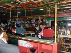 Frank and Francesca behind the bar