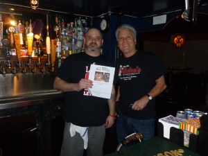 Bartender Brett and David Dickson with Thebeerchaser logo