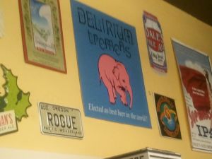 Wall decorations are a nice touch in the bar.