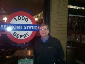 Thebeerchaser at the entrance to Belmont Station