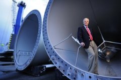 Photo from The Columbian story on 4/29/12 by Aaron Corvin "The General" in a Turbine -- (He thought it was a keg....)