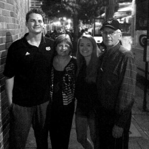 The Blakely family after the PSU game (Paul, Deborah, Sarah and Jud)