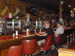 The bar at the Central Pastime. Patty was camera shy but impressed with the city slickers passing through.