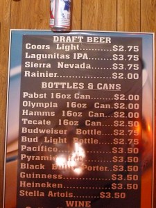 Four beers  on tap and   bottled and canned brews besides wine and cider