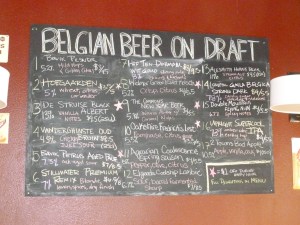 An extensive selection of Belgian beers.