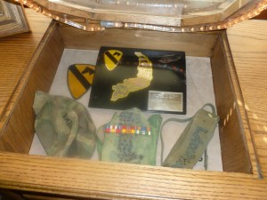 Mementos of his military service.