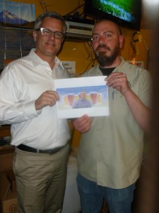 Sam and Jim with Thebeerchaser logo