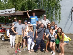 Lloyd, our leader (front center in the gray shirt).  Owner of this small business.