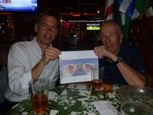 Son Charlie and Jack with Thebeerchaser logo at the Marathon Taverna