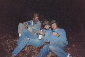 Regrouping at Wahtum Lake after a day of backpacking in the '70's. The Williams boys - Rick, Garry and Don