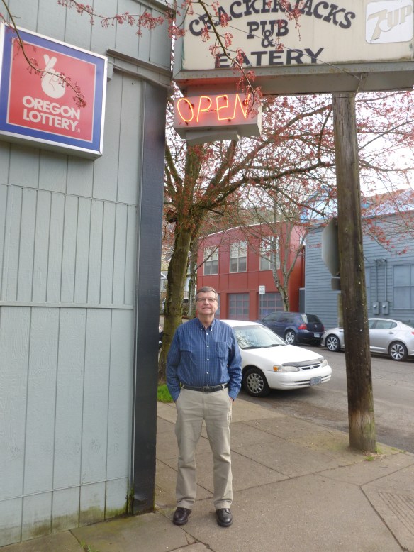 Thebeerchaser on one of the three visits to his favorite 2014 bar - Crackerjacks in NW Portland