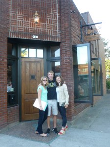 Outside Stamtisch - a great new NE bar - Laura Williams, Ryan Keen and Kenzie Larson