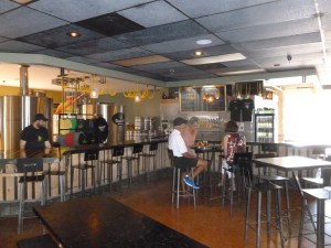 The Taproom - sparsely furnished except for the beers on tap