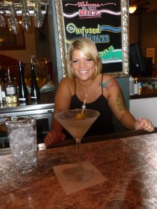 Blair and her outstanding dirty gin martini (up with olives..)