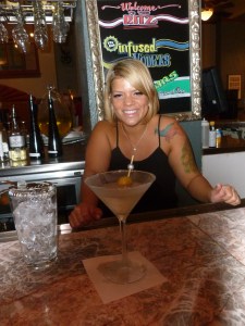 Blair and her outstanding dirty gin martini (up with olives..)