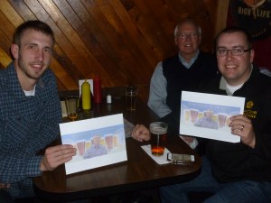 Ryan, Ron (in the shadows) and Sam with Thebeerchaser logo