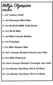 The inventory of the classic cycles at Kelly's