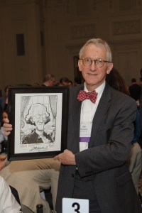 Westwood with caricature of his hero - George Washington