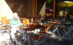 Fergy on the patio of the Lompoc