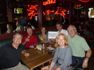 The Faust clan, Jim Westwood and Jennifer Johnson at Kelly's Olympian