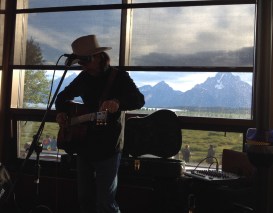 Listening to live music in the bar at Jackson Lake Lodge in the Tetons