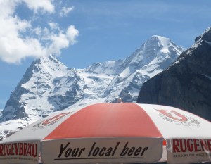 Bier at the top of Mt. Schilthorn in Switzerland