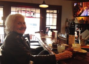 Lee at work on the brussel sprouts while downing a Portland Skies.....