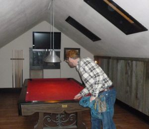 Walinger, showing he has athletic skills in addition to intellecualism