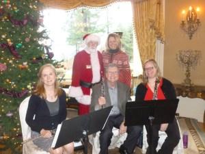 From l to r - Sarah Rose, Santa, Don Williams, Faith Carter and Kelly Gronli
