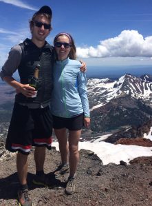 Ryan popped the question - and a bottle of champagne at the summit of the South Sister in 2015