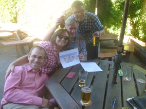 An intellectual crew with Thebeerchaser logo.