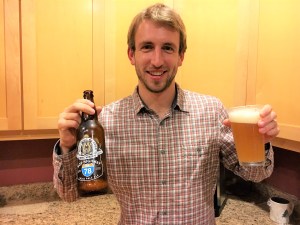 Ryan admiring the taste and smoothness of Belching Beaver IPA