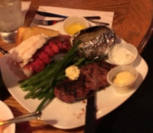 Steak and lobster - but not on the house....