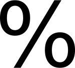 Public Domain - Wikimedia Commons (https://en.wikipedia.org/wiki/Percentage#/media/File:Percent_18e.svg) By Farmer Jan and bdesham - Created with the DejaVu Sans font and Inkscape., Public Domain, https://commons.wikimedia.org/w/index.php?curid=2659470.