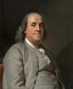 Public Domain (https://en.wikipedia.org/wiki/Benjamin_Franklin#/media/File:Benjamin_Franklin_by_Joseph_Duplessis_1778.jpg) By Joseph Duplessis - http://npg.si.edu/object/npg_NPG.87.43, Public Domain, https://commons.wikimedia.org/w/index.php?curid=64413784