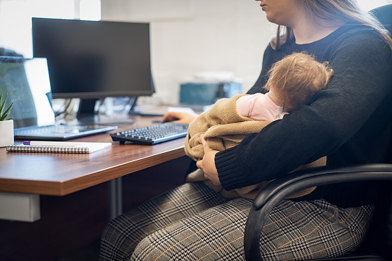 Woman_Working_from_Home_during_Maternity_Leave