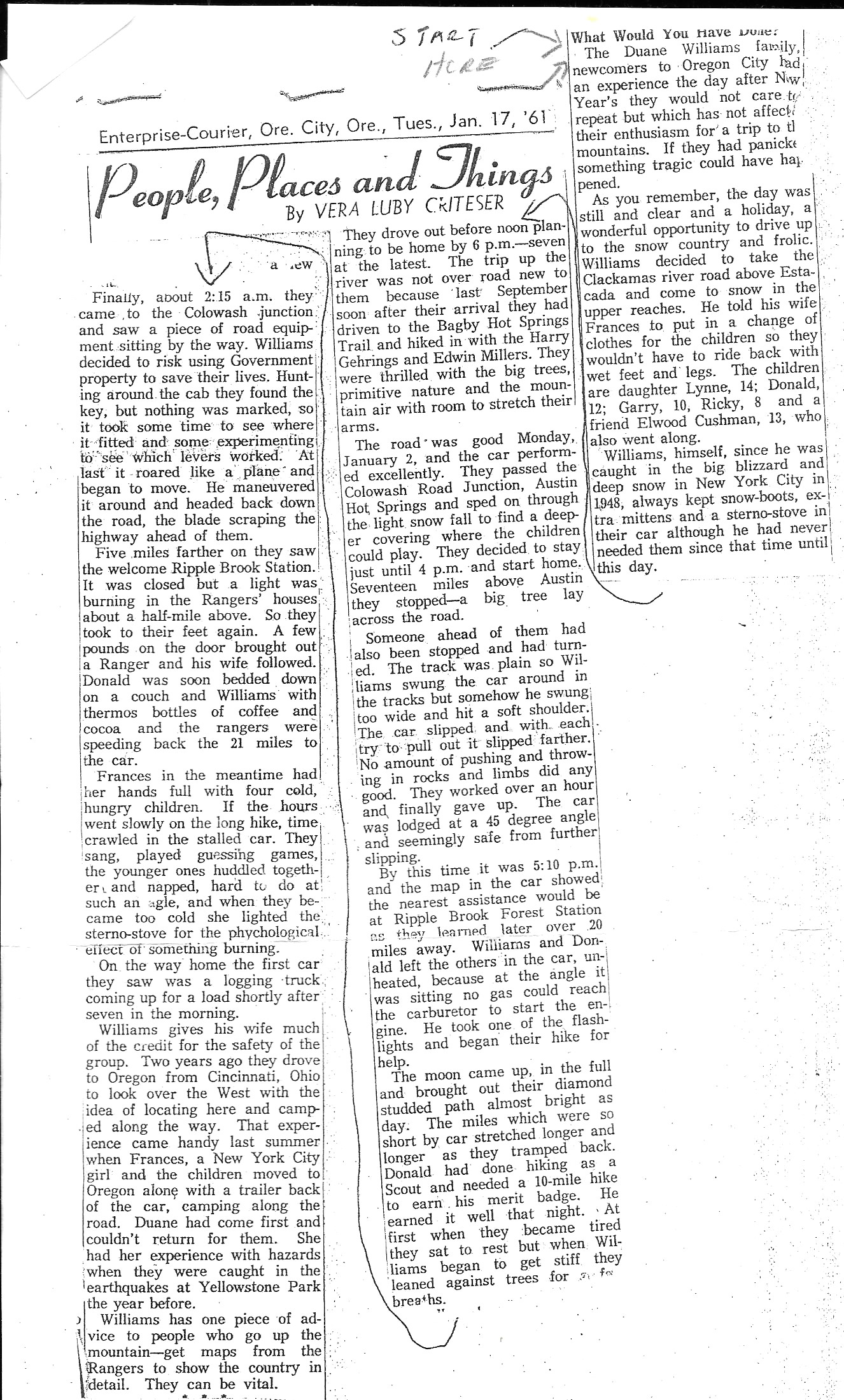 Lost up the Clackamas